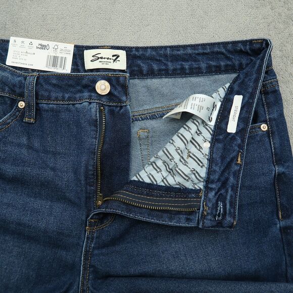 Seven7 Jeans Women's Size 12 Blue High-Rise 90's Straight Denim 29" Inseam NWT - Picture 2 of 16